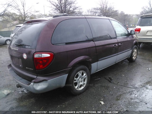 2D4GP44L03R107987 - 2003 DODGE GRAND CARAVAN SPORT BURGUNDY photo 4