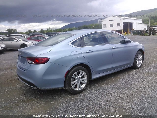 1C3CCCAB7FN695597 - 2015 CHRYSLER 200 LIMITED Light Blue photo 4