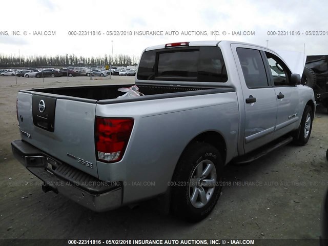 1N6BA0ED3AN322828 - 2010 NISSAN TITAN XE/SE/LE SILVER photo 4