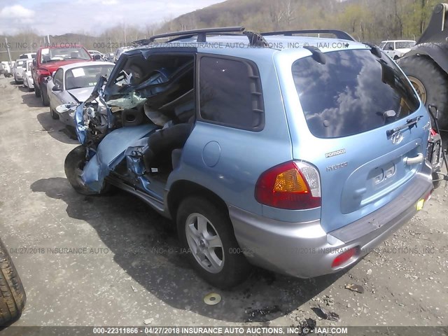 KM8SC13D63U525254 - 2003 HYUNDAI SANTA FE GLS/LX BLUE photo 3