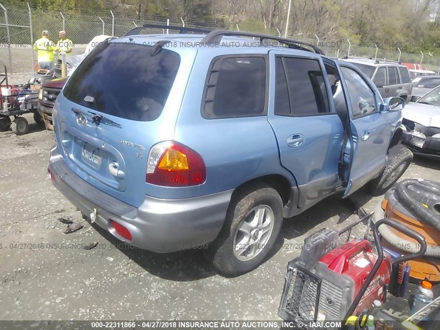 KM8SC13D63U525254 - 2003 HYUNDAI SANTA FE GLS/LX BLUE photo 4