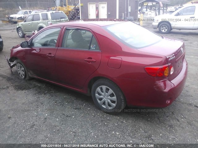 JTDBL40E199071607 - 2009 TOYOTA COROLLA LE/XLE RED photo 3