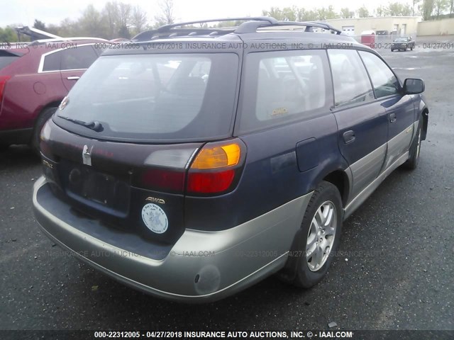 4S3BH675017677953 - 2001 SUBARU LEGACY OUTBACK AWP BLUE photo 4