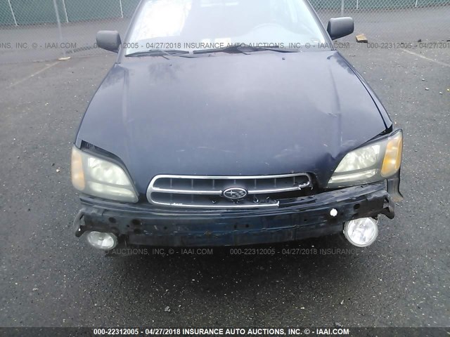 4S3BH675017677953 - 2001 SUBARU LEGACY OUTBACK AWP BLUE photo 6