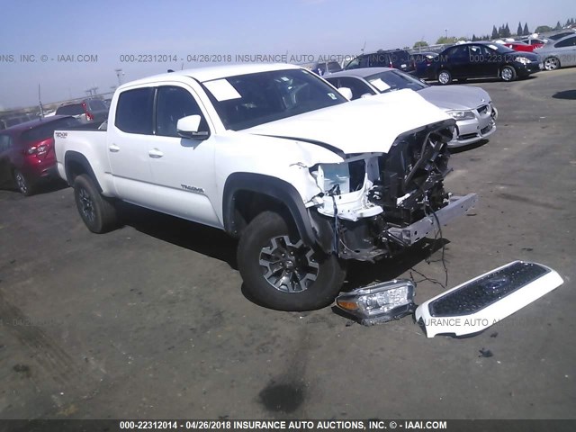 3TMDZ5BN8JM038992 - 2018 TOYOTA TACOMA DBL CAB/SR5/TRD SPORT/OR WHITE photo 1