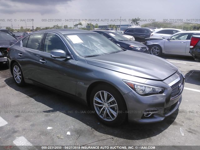 JN1AV7AR8EM700282 - 2014 INFINITI Q50 HYBRID PREMIUM/SPORT GRAY photo 1