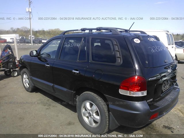 KM8SC73E16U074136 - 2006 HYUNDAI SANTA FE GLS/LIMITED BLACK photo 3