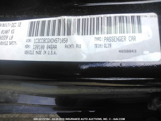 1C3CCBCGXDN571050 - 2013 CHRYSLER 200 LIMITED BLACK photo 9