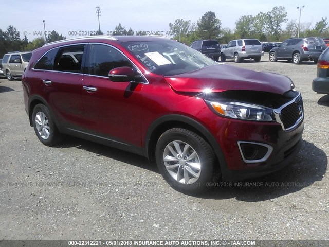 5XYPG4A32JG395157 - 2018 KIA SORENTO LX/L RED photo 1