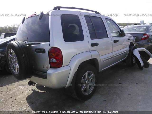 1J4GL58K04W208112 - 2004 JEEP LIBERTY LIMITED SILVER photo 4