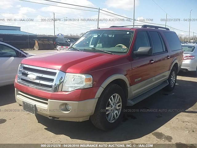 1FMFK18567LA40386 - 2007 FORD EXPEDITION EL EDDIE BAUER RED photo 2