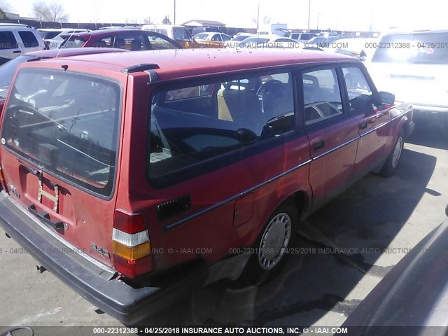 YV1AW8806P1953414 - 1993 VOLVO 240 RED photo 4