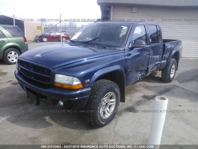 1D7HG38X43S288671 - 2003 DODGE DAKOTA QUAD SPORT BLUE photo 2