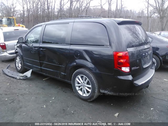 2C4RDGCG1DR760334 - 2013 DODGE GRAND CARAVAN SXT BLACK photo 3