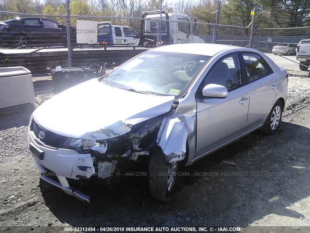 KNAFT4A28A5808199 - 2010 KIA FORTE LX SILVER photo 2