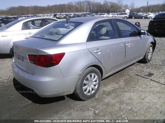 KNAFT4A28A5808199 - 2010 KIA FORTE LX SILVER photo 4