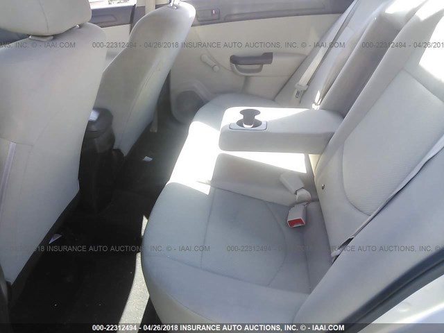 KNAFT4A28A5808199 - 2010 KIA FORTE LX SILVER photo 8