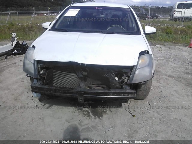 3N1AB6AP2BL685706 - 2011 NISSAN SENTRA 2.0/2.0S/SR/2.0SL WHITE photo 6