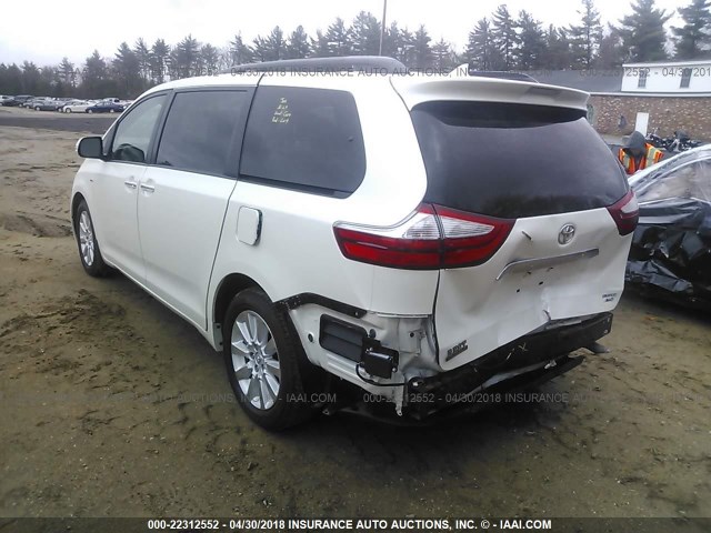 5TDDK3DC1GS137960 - 2016 TOYOTA SIENNA XLE/LIMITED WHITE photo 3