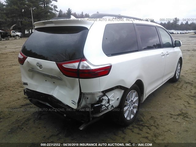 5TDDK3DC1GS137960 - 2016 TOYOTA SIENNA XLE/LIMITED WHITE photo 4