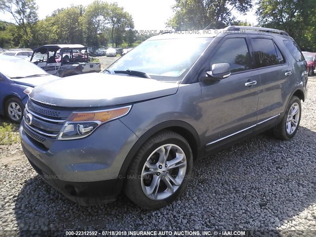 1FM5K8F85DGC95259 - 2013 FORD EXPLORER LIMITED GRAY photo 2