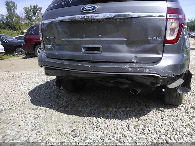 1FM5K8F85DGC95259 - 2013 FORD EXPLORER LIMITED GRAY photo 6