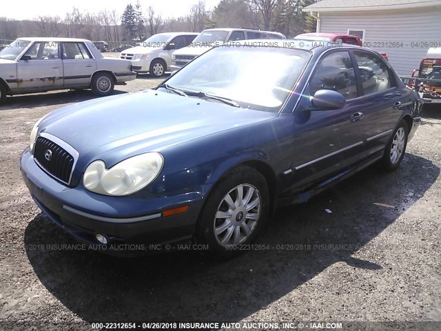 KMHWF35H34A951720 - 2004 HYUNDAI SONATA GLS/LX BLUE photo 2