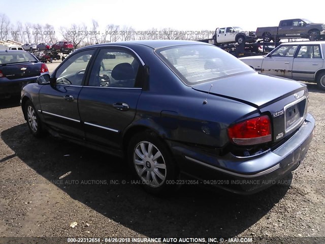 KMHWF35H34A951720 - 2004 HYUNDAI SONATA GLS/LX BLUE photo 3