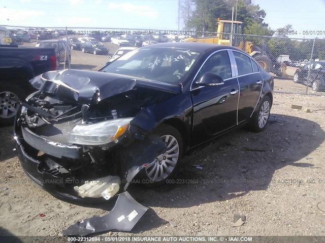 2G4GR5EK0C9164611 - 2012 BUICK REGAL BLACK photo 2