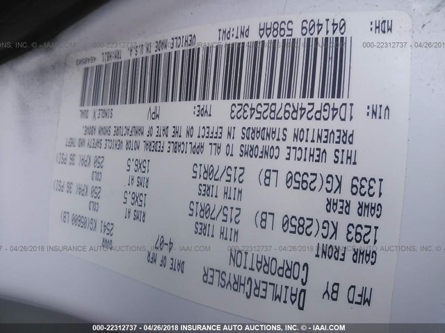 1D4GP24R97B254323 - 2007 DODGE GRAND CARAVAN SE WHITE photo 9