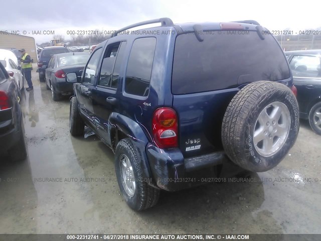 1J4GL58K12W152808 - 2002 JEEP LIBERTY LIMITED BLUE photo 3