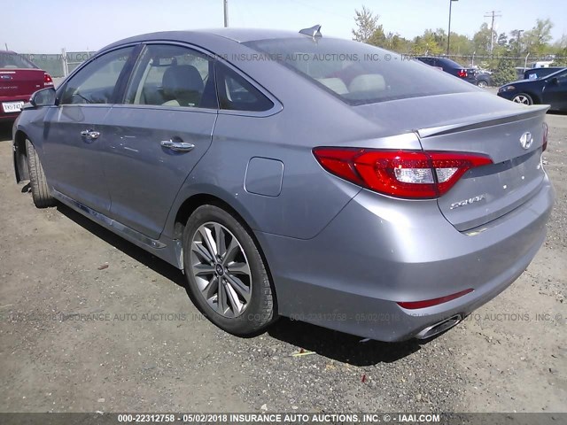 5NPE34AF4GH381601 - 2016 HYUNDAI SONATA SPORT/LIMITED GRAY photo 3