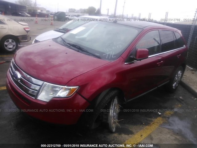 2FMDK39C68BA24366 - 2008 FORD EDGE LIMITED RED photo 2