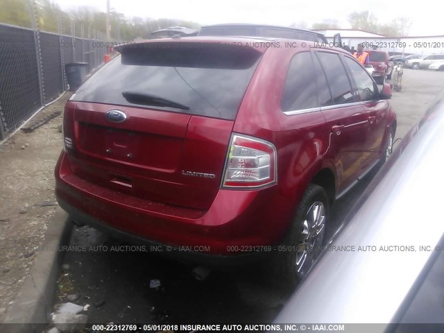 2FMDK39C68BA24366 - 2008 FORD EDGE LIMITED RED photo 4