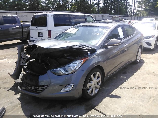 5NPDH4AE1DH416708 - 2013 HYUNDAI ELANTRA GLS/LIMITED SILVER photo 2