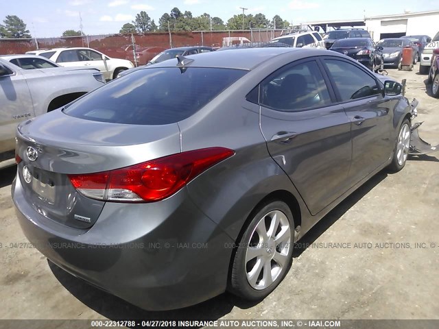 5NPDH4AE1DH416708 - 2013 HYUNDAI ELANTRA GLS/LIMITED SILVER photo 4