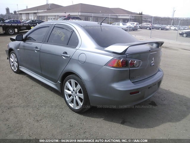 JA32U8FW2CU023427 - 2012 MITSUBISHI LANCER GT SILVER photo 3