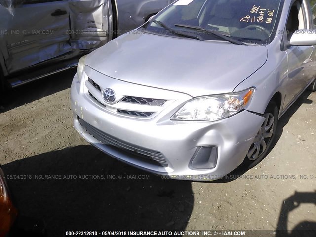 2T1BU4EE1BC740108 - 2011 TOYOTA COROLLA S/LE SILVER photo 6