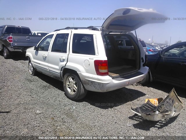 1J4GW58N6YC103891 - 2000 JEEP GRAND CHEROKEE LIMITED WHITE photo 3