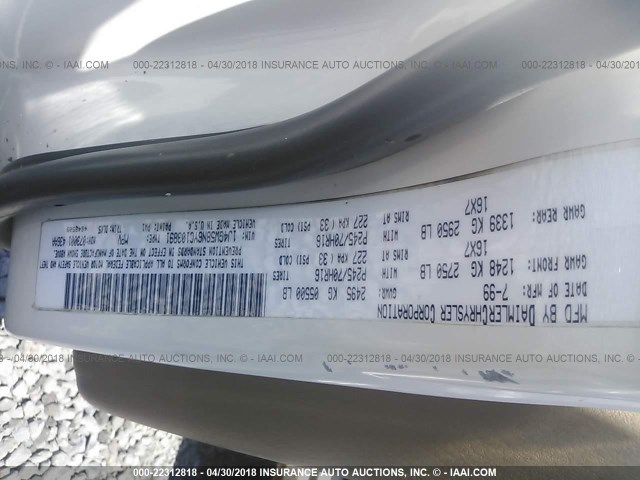 1J4GW58N6YC103891 - 2000 JEEP GRAND CHEROKEE LIMITED WHITE photo 9