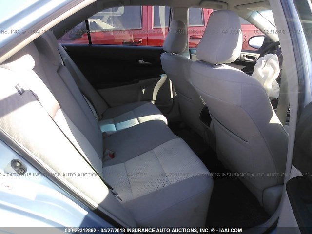 4T4BF1FK4CR166753 - 2012 TOYOTA CAMRY SE/LE/XLE Light Blue photo 8