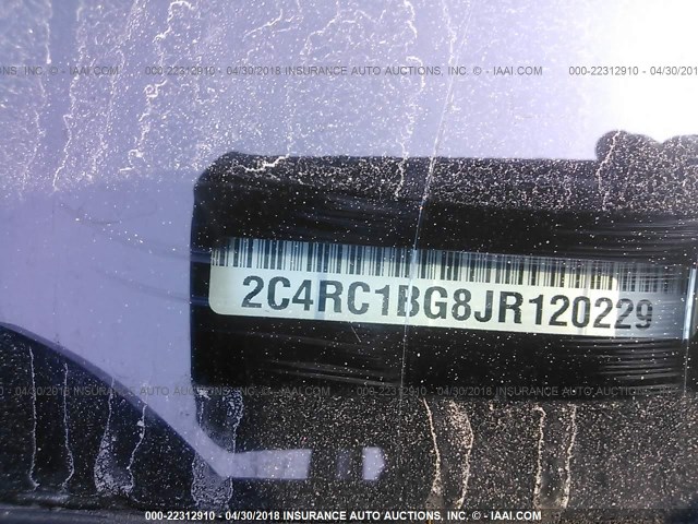 2C4RC1BG8JR120229 - 2018 CHRYSLER PACIFICA TOURING L Մոխրագույն լուսանկար 9