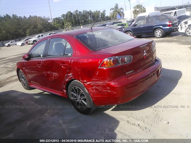 JA32U2FU1HU006296 - 2017 MITSUBISHI LANCER ES RED photo 3