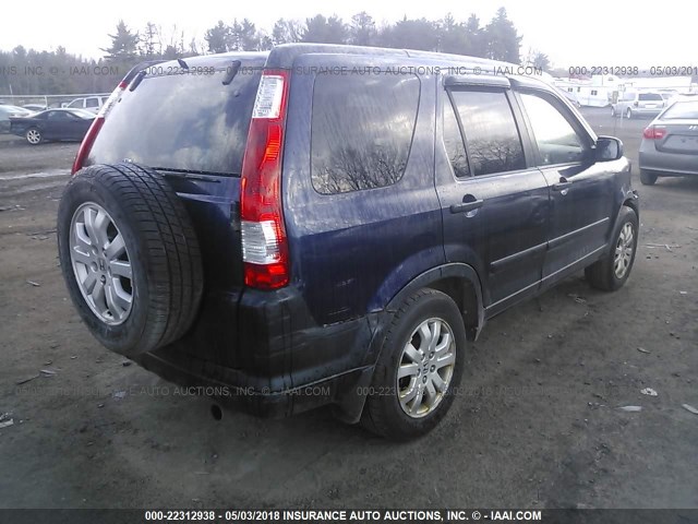 JHLRD788X6C036903 - 2006 HONDA CR-V EX BLUE photo 4