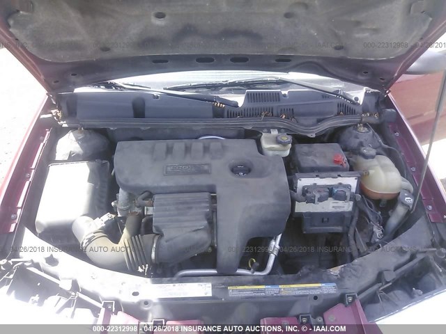 1G8AZ52F35Z160752 - 2005 SATURN ION LEVEL 2 RED photo 10