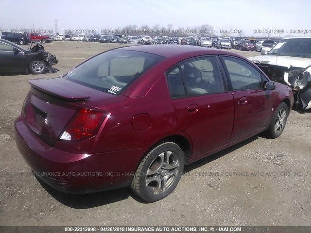 1G8AZ52F35Z160752 - 2005 SATURN ION LEVEL 2 RED photo 4