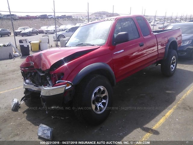 5TEWN72N64Z369335 - 2004 TOYOTA TACOMA XTRACAB RED photo 2