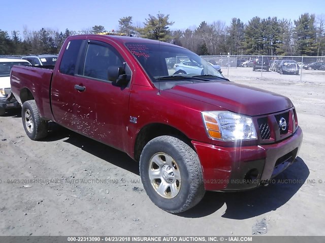 1N6AA06B34N548896 - 2004 NISSAN TITAN XE/SE/LE RED photo 1