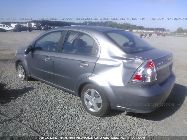 KL1TD56648B143356 - 2008 CHEVROLET AVEO LS GRAY photo 3