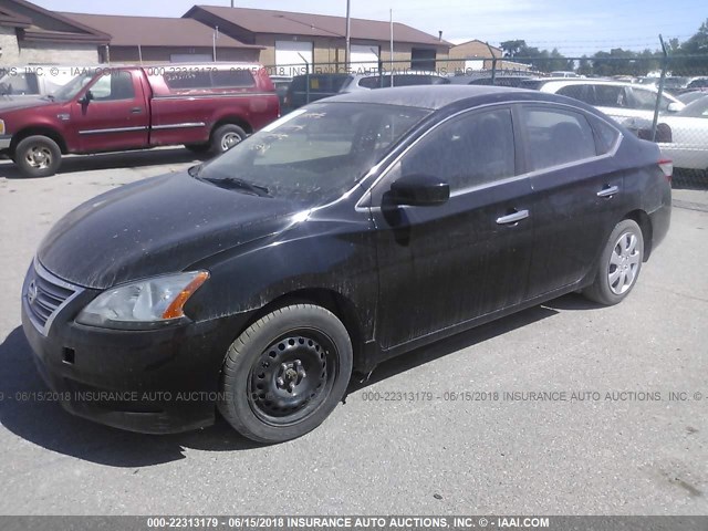 3N1AB7AP2DL636272 - 2013 NISSAN SENTRA S/SV/SR/SL BLACK photo 2